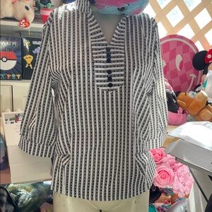 Striped Black and White Women's Top